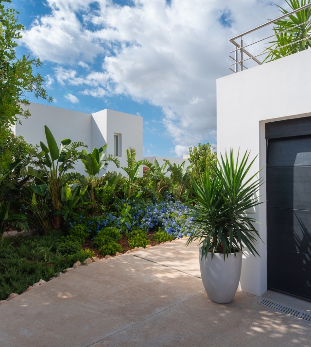 Resa estates Ibiza villa for sale tourist license modern side garden .jpg